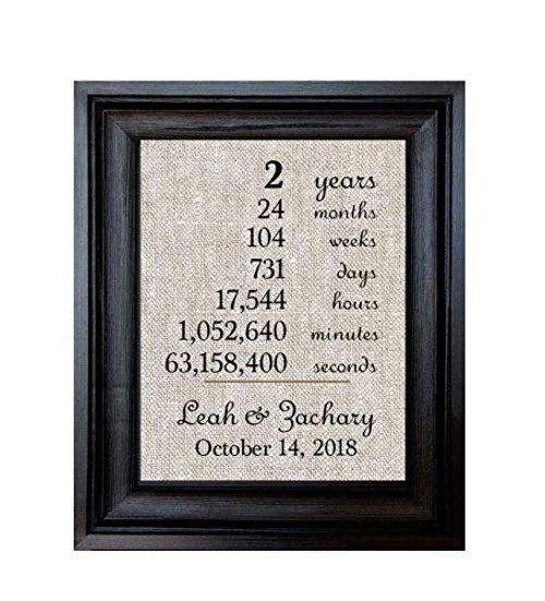 2 Year Anniversary Gift For Wife   Cotton Anniversary Gift for Her   Anniversary Calendar Sign   Months Days Years Weeks