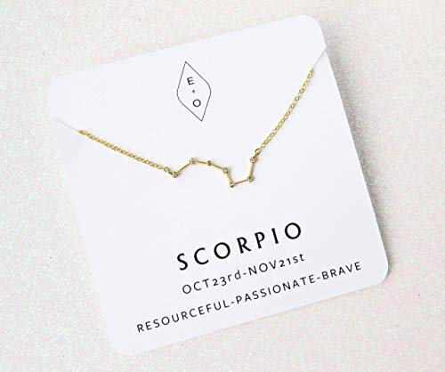 Scorpio Necklace Zodiac Constellation Horoscope Necklace Astrology Gift for Women Gold-Plated 18 inch Scorpio Necklace Zodiac Constellation Horoscope Necklace Astrology Gift for Women Gold-Plated 18 inch