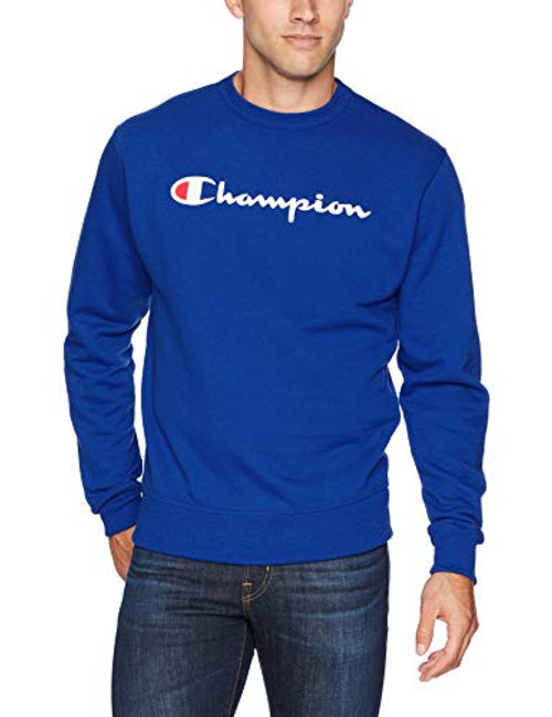 Champion Mens Graphic Powerblend Fleece Crew surf The Web Medium