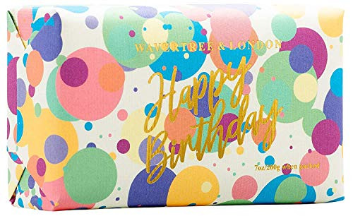 Happy Birthday Message Soap Bars  2 Bars  French Pear French Milled Enriched Soap with Shea Butter Wrapped  Write a note on one Side  by Wavertree  and  London 7 oz