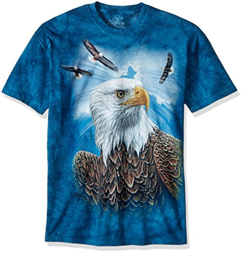 The Mountain Guardian Eagle Adult T-Shirt Blue 3XL The Mountain Guardian Eagle Adult T-Shirt Blue 3XL