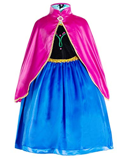 Party Chili Princess Costumes Birthday Party Dress Up for Little Girls Long Sleeve with Cape 2T 3T  100cm