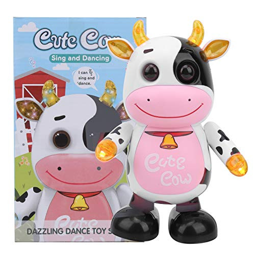 Electronic Pets Musical Walking Flashing Dancing Robot Toy Robot Pet Toy Interactive Toys Electric Dancing Cow Toy for Children Kids Gift