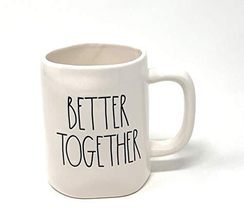 Rae Dunn BETTER TOGETHER Mug Double sided 2 HEART back side - Ceramic