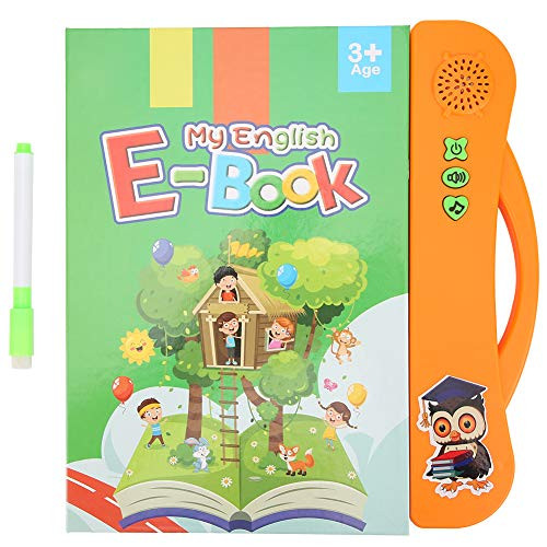 Children Educational Book Toy Kid Electronic Sound Book English Language Educational Toy Reading Machine with Learning Pen Orange