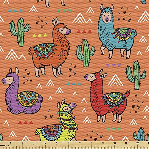 Ambesonne Cactus Fabric by The Yard Colorful Alpacas in Mexico Latino Foliage Curved Lines Children Cartoon Characters Decorative Fabric for Upholstery and Home Accents 1 Yard Coral Green Ambesonne Cactus Fabric by The Yard Colorful Alpacas in Mexico Latino Foliage Curved Lines Children Cartoon Characters Decorative Fabric for Upholstery and Home Accents 1 Yard Coral Green