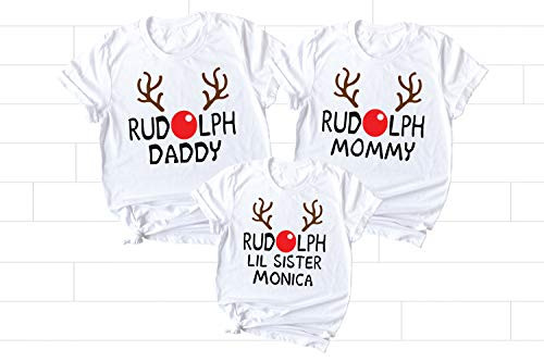 Christmas Family Matching Shirts 2020 Family Shirts With Custom Names Personalized Christmas Shirt Holiday Shirt Xmas Family Shirts Reindeer Family Matching Christmas Shirt