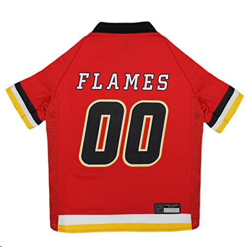 NHL Calgary Flames Jersey for Dogs  and  Cats Small. - Let Your Pet Be A Real NHL Fan