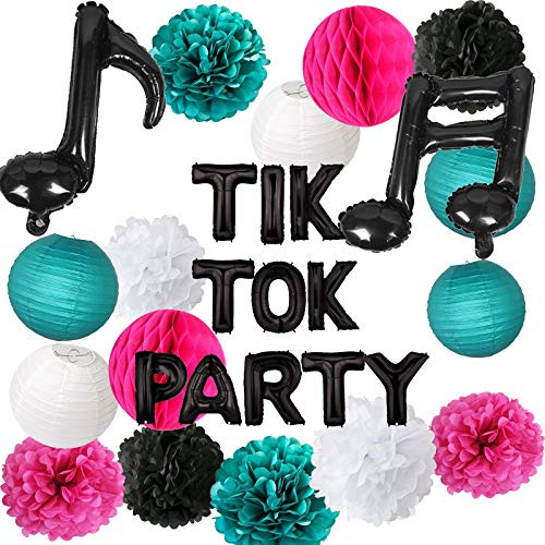 TIK Tok Birthday Decorations TIK TOK Party Backdrop TIK Tok Party Decorations TIK Tok Balloons