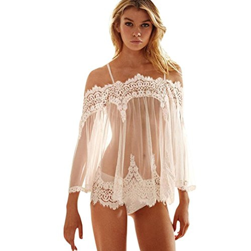 SPE969 Nightwear plus G-String Babydoll Sleepwear Lingerie Underwear Lace Dress White SPE969 Nightwear plus G-String Babydoll Sleepwear Lingerie Underwear Lace Dress White