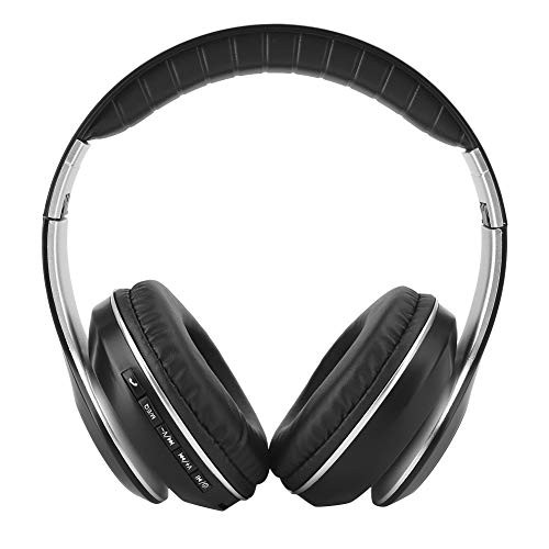 Bindpo Bluetooth Headset Folding Bluetooth 5.0 Music Headphone with Microphone Enveloping Earmuffs Stereo Headset for Music Gaming for Computer Laptop Black