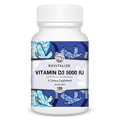 Rovitalize Vitamin D3 5000 IU Healthy Immune Support Healthy Bones Supplement 125 mcg 120 Servings