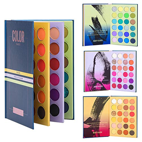 A B 72 Colors Eyeshadow Palette Glow in The Dark Eyeshadow Glow Palette UV Glow Blacklight Matte and Glitter fit Lady