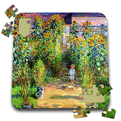 3dRose Claude Monet - Monets Garden at Vetheuil - Puzzle 10 by 10-inch pzl_303320_2 3dRose Claude Monet - Monets Garden at Vetheuil - Puzzle 10 by 10-inch pzl_303320_2