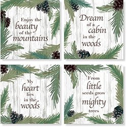 Carson"Pine" Square House Coaster Set