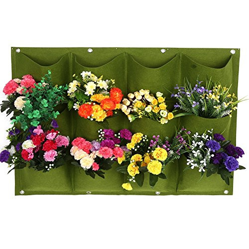Yuehuam Vertical Wall Garden PlanterHanging Planting Bag Garden Balcony Flower Plants Hanging Planter Plant Grow Bag for Garden Indoor Outdoor