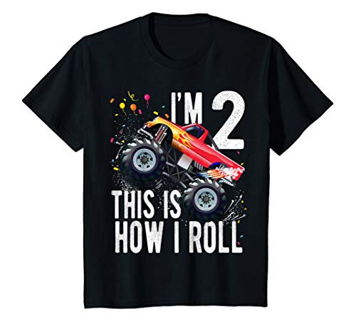 Kids 2 Year Old Shirt 2nd Birthday Boy Monster Truck Car T Shirt Kids 2 Year Old Shirt 2nd Birthday Boy Monster Truck Car T Shirt