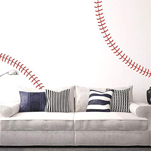 Vinyl Wall Decal Wall Stickers Art Decor Peel and Stick Mural Removable Decals Giant Full Wall Baseball Stitch Decals Kids Room Nursery Garden DIY Wall Stickers Home Decor