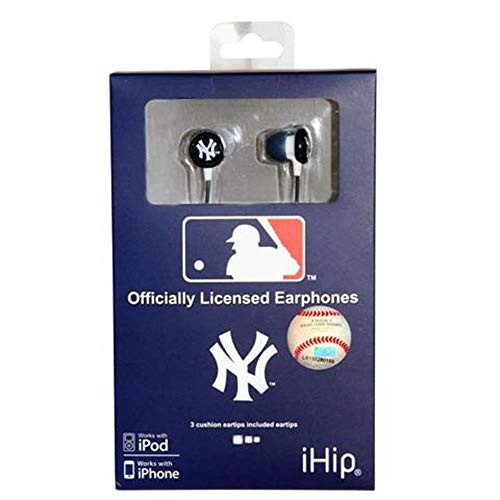 iHip MLF10169NYY MLB New York Yankees Printed Ear Buds Blue White