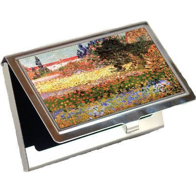 Flowering Garden By Vincent Van Gogh Business Card Holder