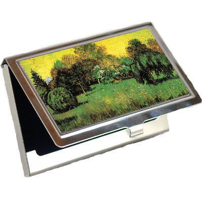The Poets Garden By Vincent Van Gogh Business Card Holder