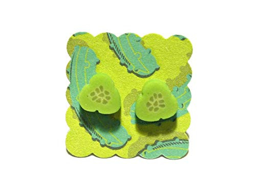 Fresh Little Pickle Slice Earrings - Tiny Food Jewelry Fresh Little Pickle Slice Earrings - Tiny Food Jewelry