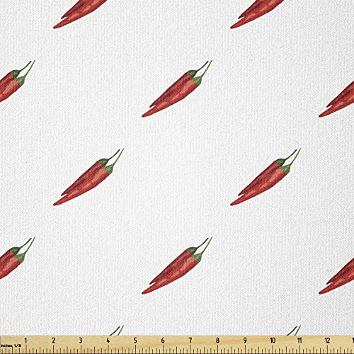 Ambesonne Peppers Fabric by The Yard Mexican Chili Peppers Countryside Food in Cartoon Style Vegetarian Design Stretch Knit Fabric for Clothing Sewing and Arts Crafts 1 Yard Vermilion and Green Ambesonne Peppers Fabric by The Yard Mexican Chili Peppers Countryside Food in Cartoon Style Vegetarian Design Stretch Knit Fabric for Clothing Sewing and Arts Crafts 1 Yard Vermilion and Green