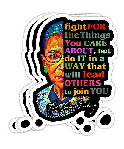 Ruth Bader Ginsburg Fight for The Things You Care About Gift Decorations - 4x3 Vinyl Stickers Laptop Decal Water Bottle Sticker  Set of 3