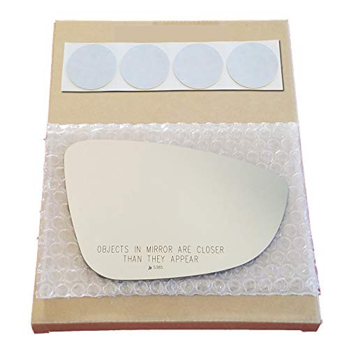 Mirror Glass Replacement  plus  Adhesive Pads for 2009-2017 Volkswagen CC Passenger Side - 2 Options Offered- Please Note Shape And Size