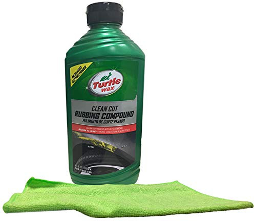 Turtle Wax Clean Cut Rubbing Compound  18 oz  Bundled with a Microfiber Cloth  2 Items