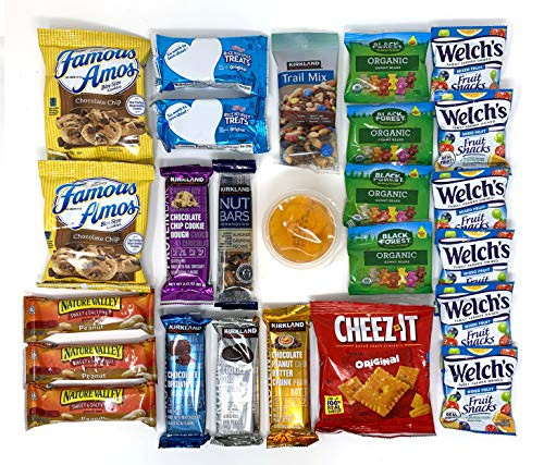 Snack Package  25 Count  Snacks Food Healthy Protein Bars Fruits Cookies Crackers Candy Ultimate Variety Gift Box Pack Assortment Basket Bundle Mix Bulk Sampler Treats College Students Office Staff Christmas  25 Snack Pack Bundle