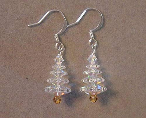 Silver Swarovski Crystal Christmas Tree Earrings Silver plated Crystal AB Christmas Jewelry Silver Swarovski Crystal Christmas Tree Earrings Silver plated Crystal AB Christmas Jewelry