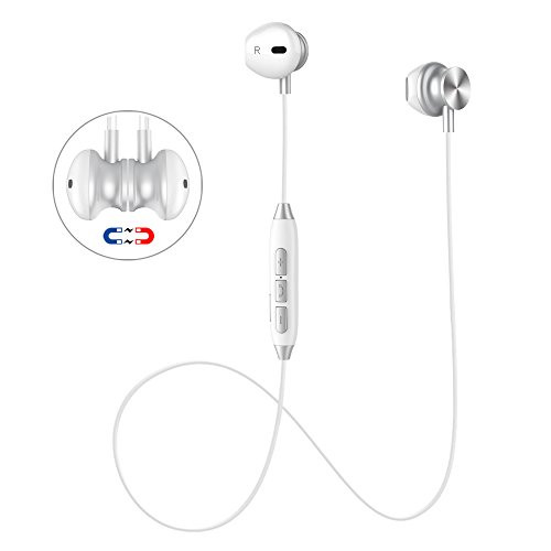 Bluetooth Headset, Wireless Earbuds V4.1 Stereo Noise Canceling Sport Magnetic Headphones Earpieces with Built in Mic for Samsung Galaxy S9/S8/S7, iPhone X/8/8 Plus/7/7 Plus and More (White) Bluetooth Headset, Wireless Earbuds V4.1 Stereo Noise Canceling Sport Magnetic Headphones Earpieces with Built in Mic for Samsung Galaxy S9/S8/S7, iPhone X/8/8 Plus/7/7 Plus and More (White)