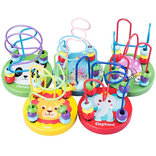 Creative gift Wooden Bead Maze Wooden Baby Toddler Toy Educating Children Around the Bead Maze Shape Wooden Mini Bead Maze Roller Coaster Puzzle Childrens Puzzle Suitable for Children Classic maze