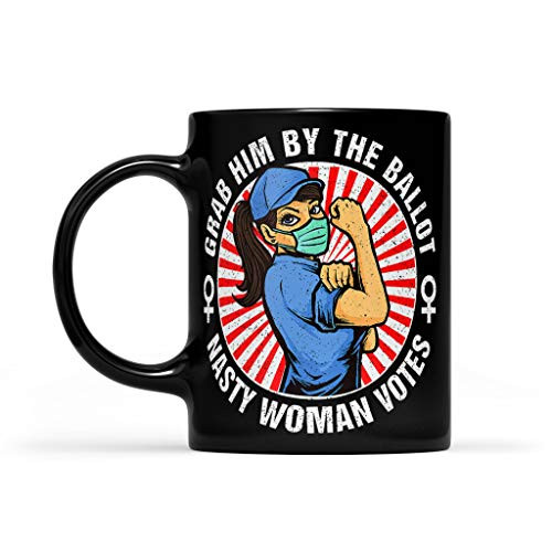Grab Him By The Ballot Nasty Woman Vote Democrat 2020 Vintage - Black Mug Grab Him By The Ballot Nasty Woman Vote Democrat 2020 Vintage - Black Mug