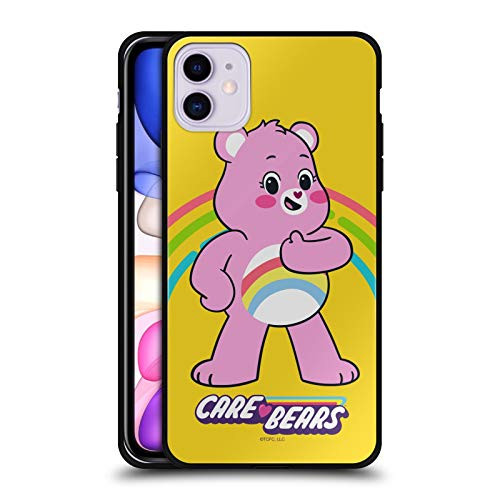 Head Case Designs Officially Licensed Care Bears Cheer Characters Black Hybrid Glass Back Case Compatible with Apple iPhone 11