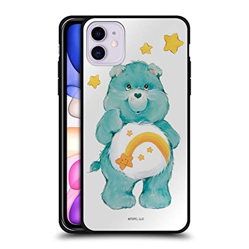 Head Case Designs Officially Licensed Care Bears Wish Classic Black Hybrid Glass Back Case Compatible with Apple iPhone 11