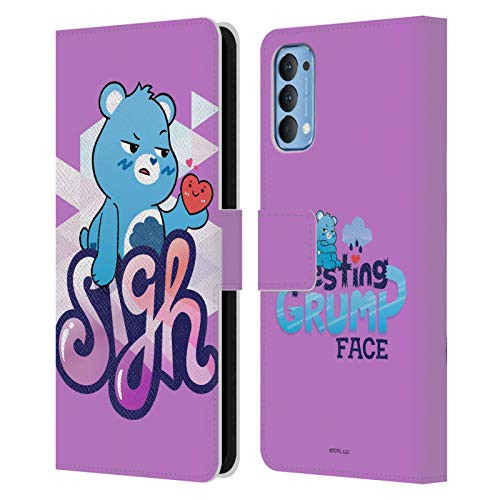 Head Case Designs Officially Licensed Care Bears Grumpy Graphics Leather Book Wallet Case Cover Compatible with Oppo Reno 4 5G