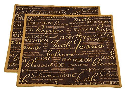 14 inch  x18 inch  Christian Placemat - Set of 2 - Inspirational Messages on Brown
