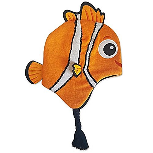 Pixar Finding Nemo Knit Hat Childrens Disney Fleece Lined Cap with Ear Flaps  Nemo  Blue