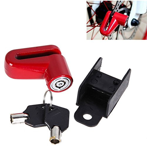 yan Motorcycle Bicycle Scooter Bike Safety Anti-Theft Disk Disc Brake Rotor Lock RED
