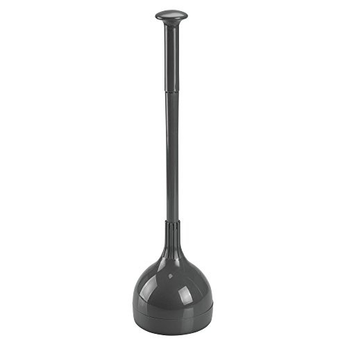 mDesign Toilet Plunger and Holder Capsule for Bathroom Storage - Slate