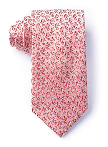 Seahorses Coral Microfiber Skinny Tie
