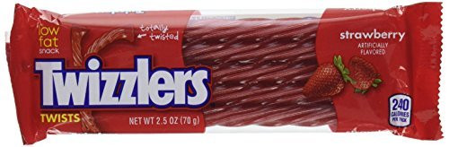 TWIZZLERS twists strawberry 2.5 oz each   18 in a Pack   product of the USA by Twizzlers