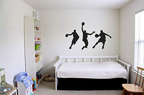 Vinyl Sticker Basketball Players Ball Hoop Logo Sign Silhouettes Sport Game Boys Room Mural Decal Wall Art Decor SA3393 Vinyl Sticker Basketball Players Ball Hoop Logo Sign Silhouettes Sport Game Boys Room Mural Decal Wall Art Decor SA3393