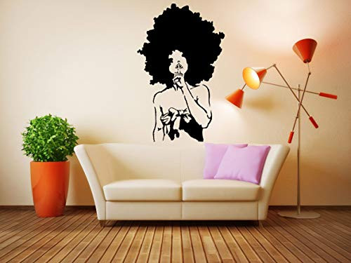 Vinyl Sticker Afro Girl Ebony Beauty Hair Salon Black Girl Shush Be Quiet Sign Mural Decal Wall Art Decor SA2742 Vinyl Sticker Afro Girl Ebony Beauty Hair Salon Black Girl Shush Be Quiet Sign Mural Decal Wall Art Decor SA2742