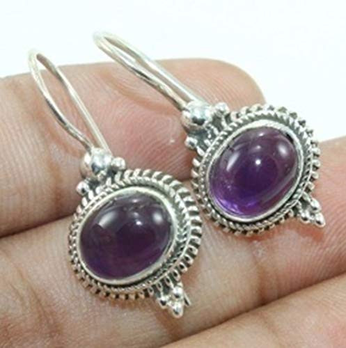 Kanika Jewelry Trove Natural Amethyst Gemstone 925 Silver Earrings February Birthstone Earrings Mothers Day Gift
