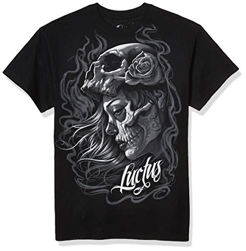 Liquid Blue Mens Lady Of The Dead T-Shirt Black X-Large