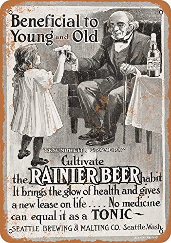 Wall-Color 7 x 10 Metal Sign - 1906 Rainier Beer for Children - Vintage Look