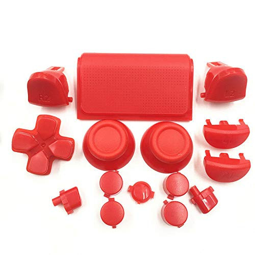Canamite Dpad L1 R1 L2 R2 Thumbsticks Triggers Joysticks Button Kit for PS4 Pro JDS040 JDM 040 Controller Dualshock 4  Red